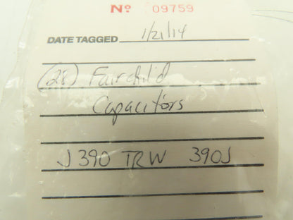 Fairchild J390 TRW 390J Wire Capacitor  LOT OF 28