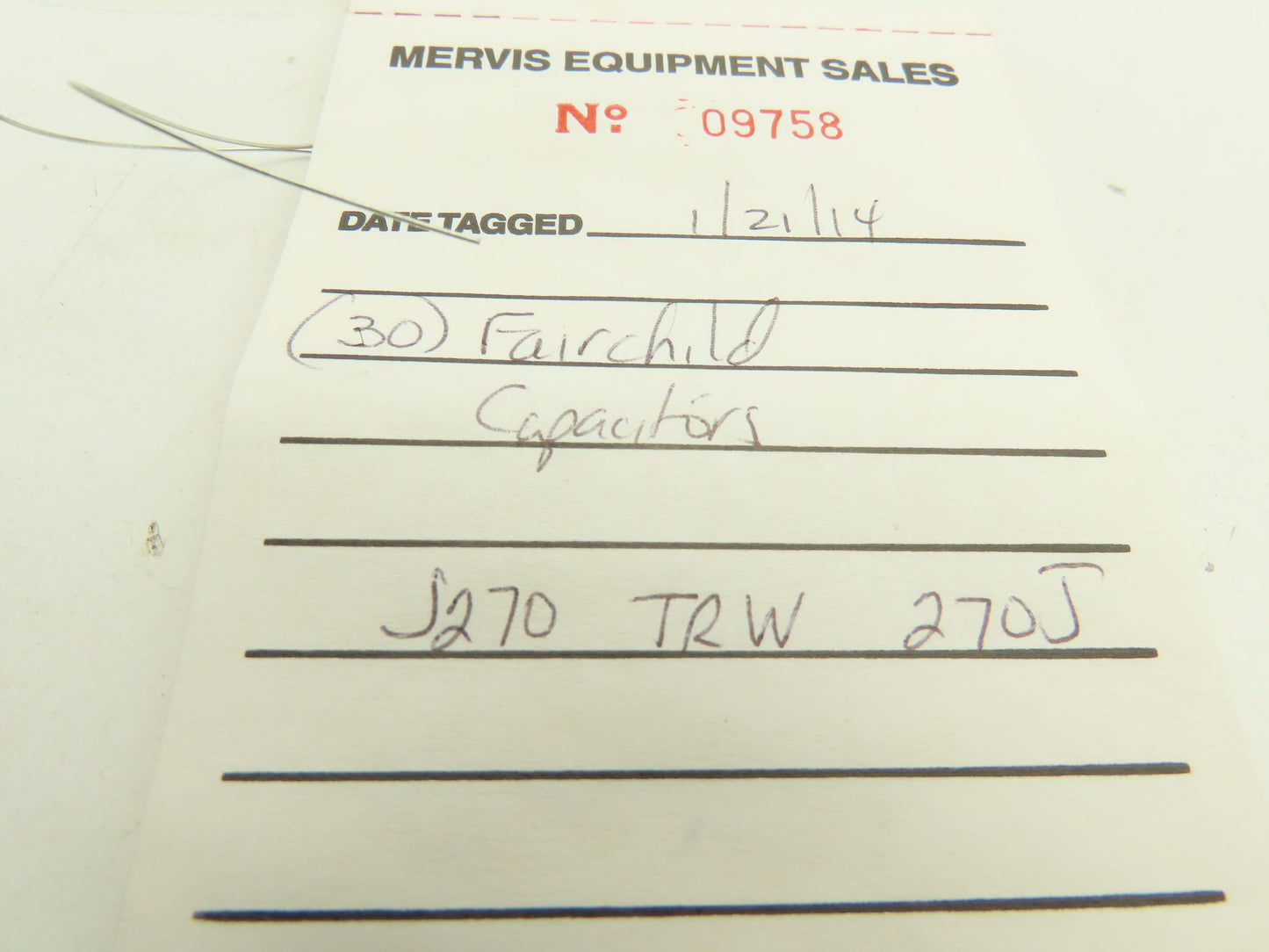 Fairchild J270 TRW 270J Wire Capacitor  LOT OF 30