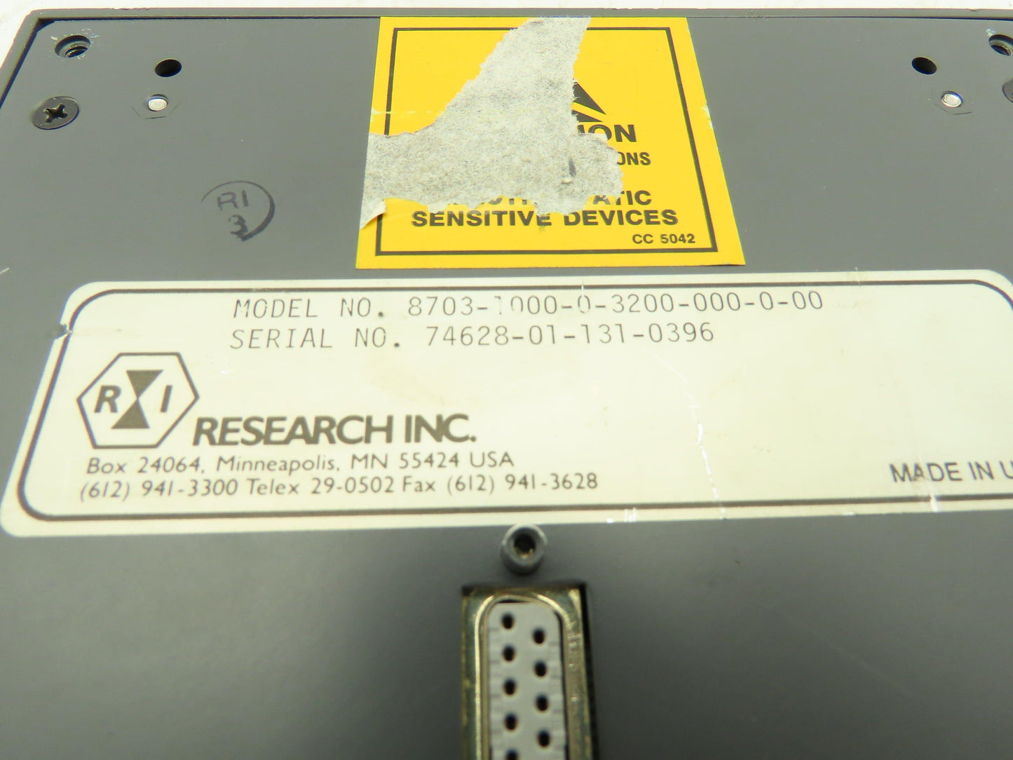 Research Inc 8703-1000-0-3200 Dimension II Data Logger Controller Display