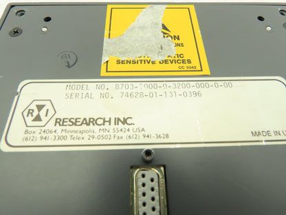Research Inc 8703-1000-0-3200 Dimension II Data Logger Controller Display