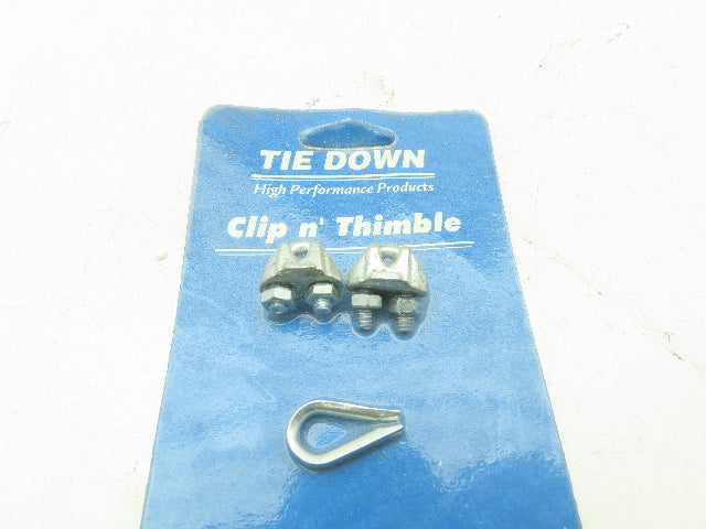 Tie Down 4KH30 Steel Wire Rope Clip and Thimble Kit U-Bolt 1/8"  LOT OF 12