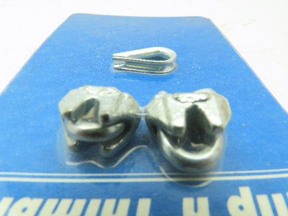 Tie Down 4KH30 Steel Wire Rope Clip and Thimble Kit U-Bolt 1/8"  LOT OF 12