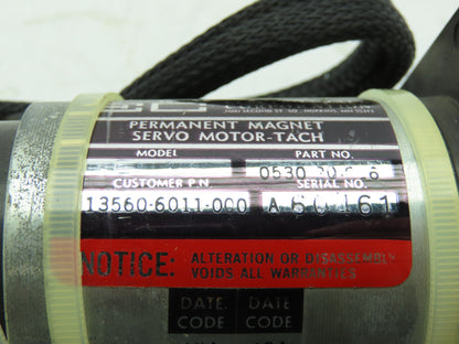 Electro Craft 0530-20-016 Permanent Magnet Servo Motor Tach 1/4" Shaft