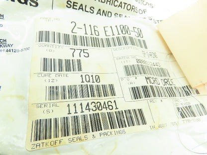 Zatkoff 2-116 E1100-50 EP O-Ring Black 3/4" ID x 15/16" OD x 3/32"  LOT OF 775