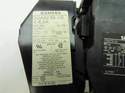 Siemens 3TB4210-0A Contactor 3-Pole 120V Coil 30A Sz 0 w/Overload  LOT OF 2