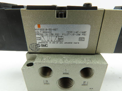 SMC NVFS2210-5G-02T Double Solenoid Valve 15-150 PSI 21-26 VDC