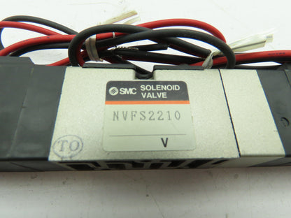 SMC NVFS2210 Double Solenoid Valve 15-150 PSI 21-26 VDC  Lot of 2