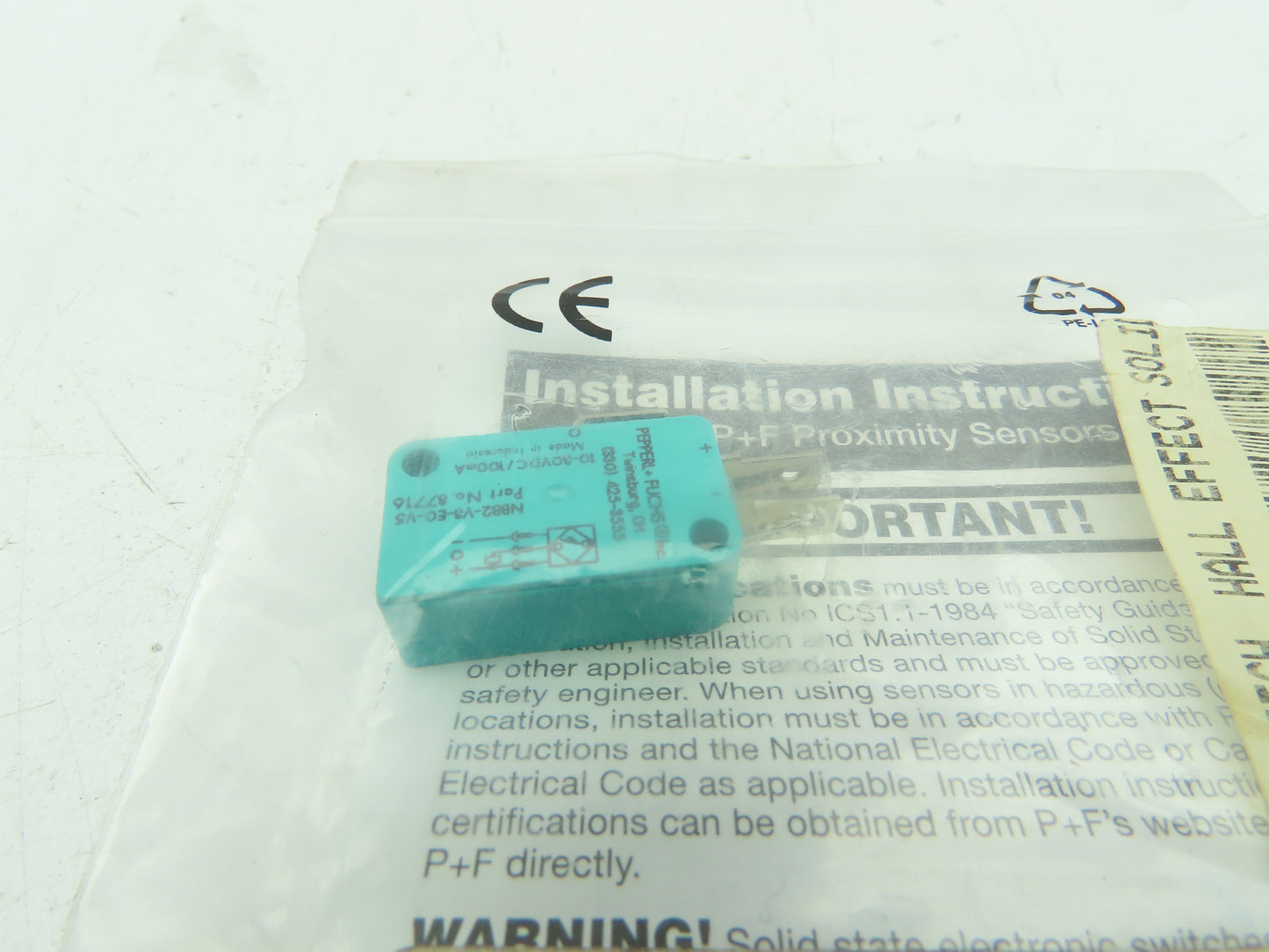 Pepperl+Fuchs NBB2-V3-EO-V5 Inductive Proximity Sensor 10-30 VDC PNP-NO