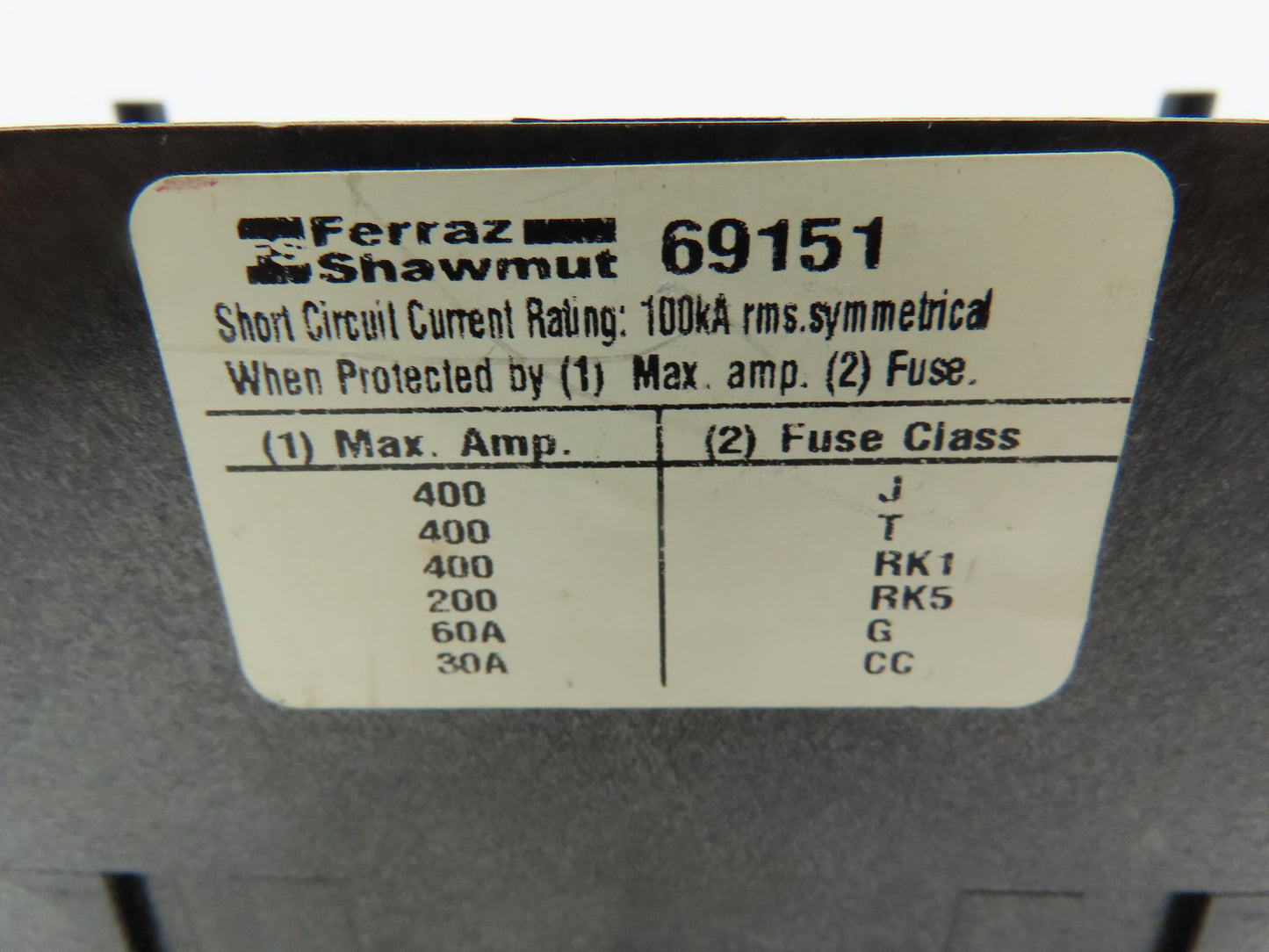 Ferraz Shawmut 69151 Power Distribution Terminal Block 1-Pole 350MCM-#6 x #4-#14