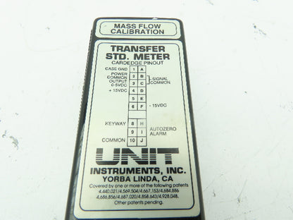 UNIT UTM-3020 Mass Flow Calibration Meter Gas N2 50 SLM 500 PSI