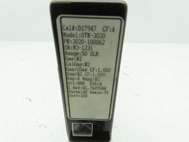 UNIT UTM-3020 Mass Flow Calibration Meter Gas N2 50 SLM 500 PSI