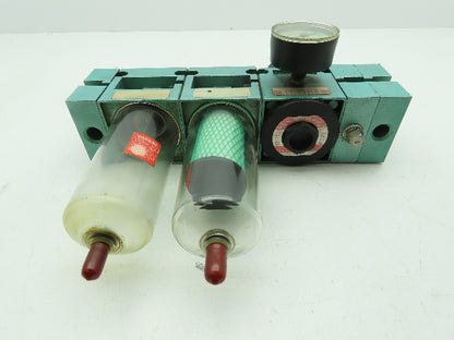 Numatics R30R-04 Pneumatic Regulator Inline Filter Valve Block 125 PSI 3/8" NPT