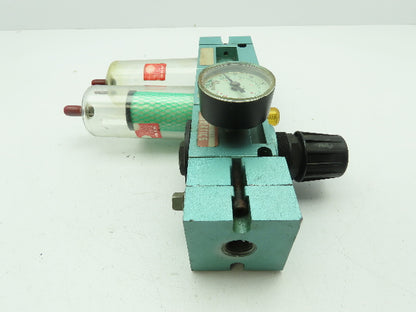 Numatics R30R-04 Pneumatic Regulator Inline Filter Valve Block 125 PSI 3/8" NPT