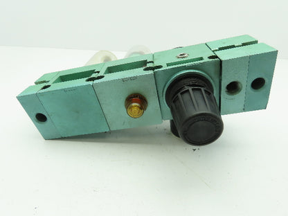 Numatics R30R-04 Pneumatic Regulator Inline Filter Valve Block 125 PSI 3/8" NPT