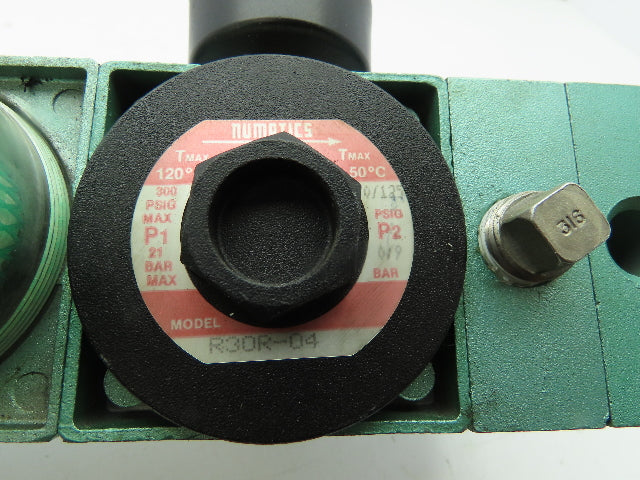 Numatics R30R-04 Pneumatic Regulator Inline Filter Valve Block 125 PSI 3/8" NPT