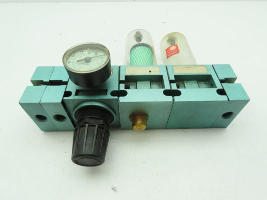Numatics R30R-04 Pneumatic Regulator Inline Filter Valve Block 125 PSI 3/8" NPT