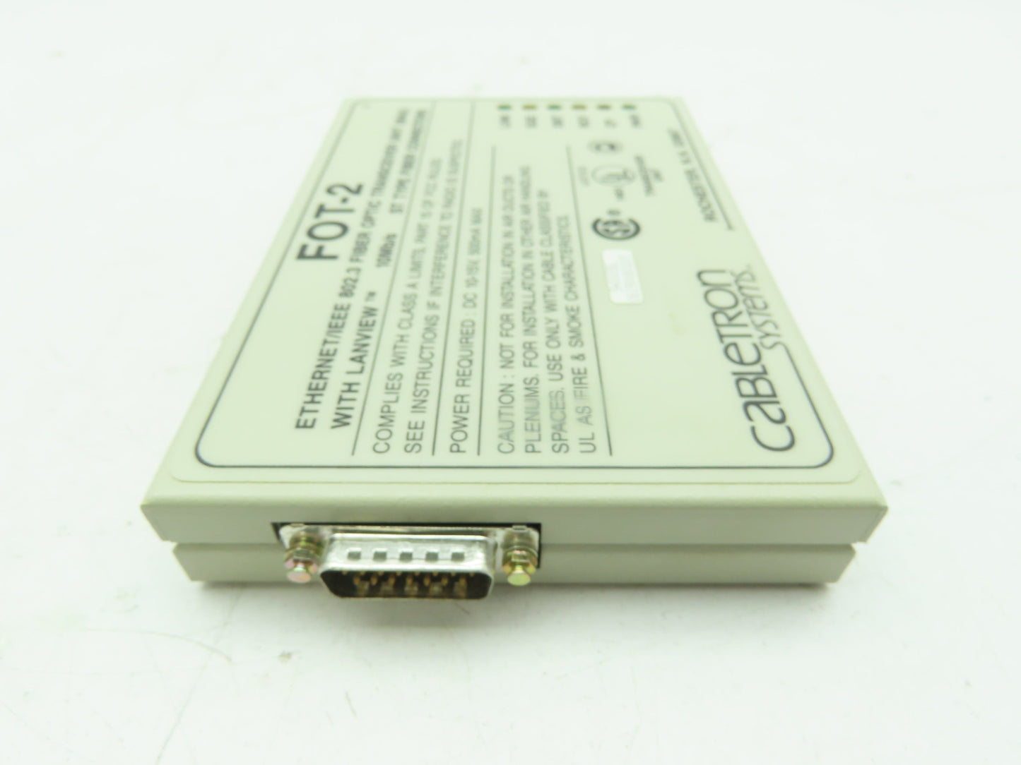 Cabletron FOT-2 Fiber Optic Transceiver Unit MAU Ethernet IEEE 802.3  10Mb/s