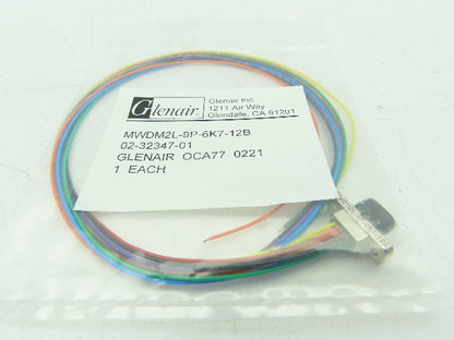 Glenair MWDM2L-9P-6K7-12B Cable Assembly D-Sub Connector 9-Pin 26AWG