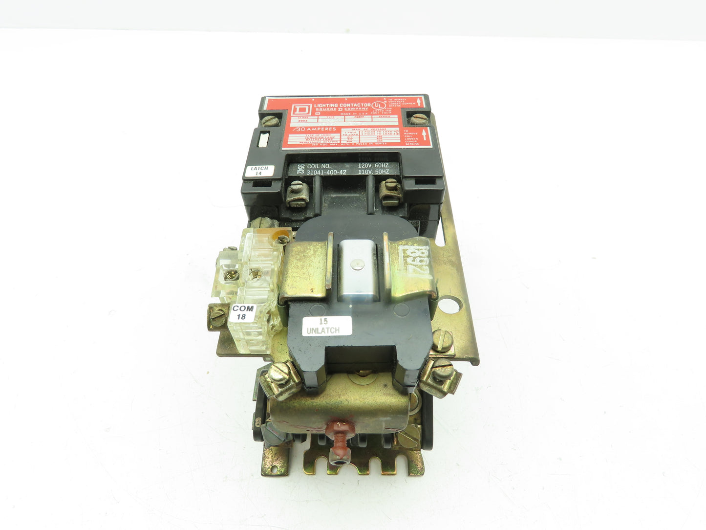 Square D 8903 SMG10 Lighting Contactor 2-Pole 30 Amp 120V Coil Ser A Open