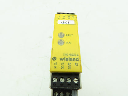 Wieland SNO 4003K-A Safety Relay E-Stop Gate Switch 24V AC/DC  LOT OF 2