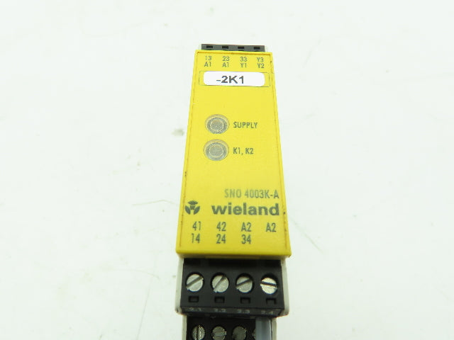 Wieland SNO 4003K-A Safety Relay E-Stop Gate Switch 24V AC/DC  LOT OF 2
