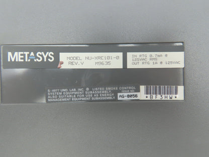 Johnson Controls Metasys NU-XRE101-0  I/O Module 8 Input/Output 125 VAC  XRE101