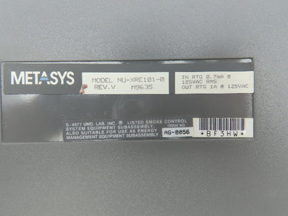 Johnson Controls Metasys NU-XRE101-0  I/O Module 8 Input/Output 125 VAC  XRE101