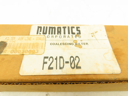 Numatics F21D-02 Coalescing Pneumatics Air Filter 1/4"NPT