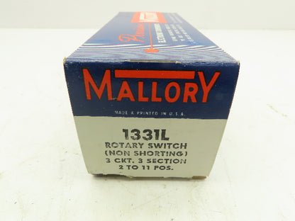 Mallory 1331L Rotary Switch 2-11 Position 3-Circuit