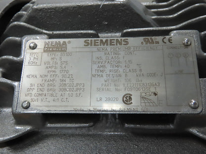 SK52 VL 180TC2-184 TC Nord Helical Inline GearBox GearMotor 575V 5Hp 38.45 Ratio