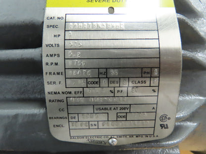 SK52 VL 180TC2-184 TC Nord Helical Inline GearBox GearMotor 575V 5Hp 38.45 Ratio