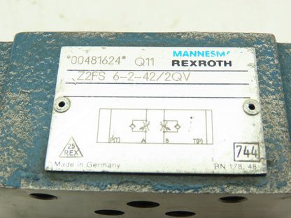 Rexroth Z2FS 6-2-42/2QV Flow Control Double Throttle Check Valve Lot Of 5