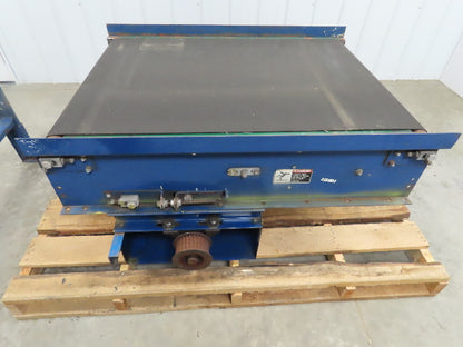 Rapistan Wide Belt Slide Conveyor 32"x 48" Drum Roller Belt Driven (No Drive)