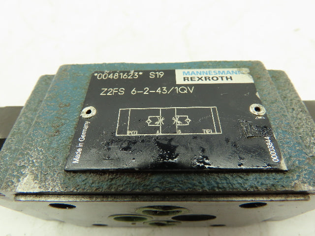 Rexroth Z2FS 6-2-43/1QV Flow Control Double Throttle Check Valve