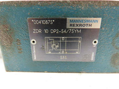 Rexroth ZDR 10DP2-54/75YM Hydraulic Pressure Reducing Valve