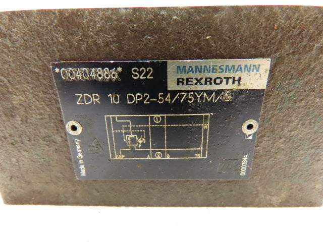 Rexroth ZDR 10 DP2-54/75YM Hydraulic Pressure Reducing Valve