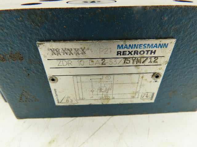 Rexroth ZDR 10 DA2-53/75YM/12 Hydraulic Pressure Reducing Valve