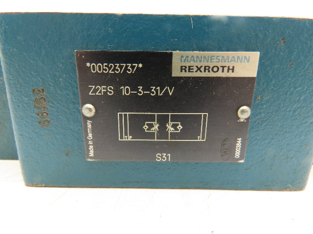 Rexroth Z2FS-10-3-31/V Double Throttle Hydraulic Check Valve