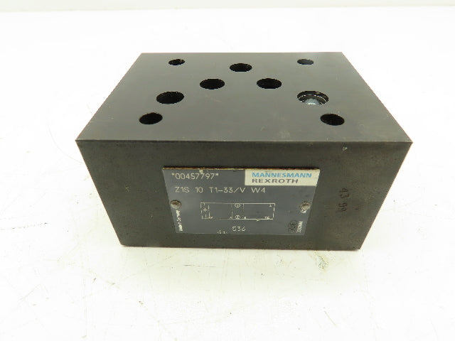 Rexroth Z1S-10-T1-33/V W4 Hydraulic Check Valve Sandwich Block
