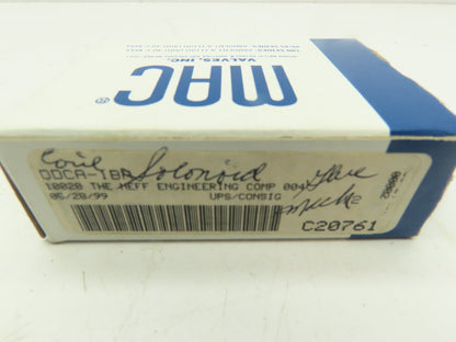 MAC DDCA-1BA Valve Solenoid Coil 12 VDC 7.5W  (Coil Only)