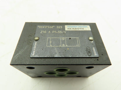 Mannesmann Rexroth Z1S 6 P1-33/V Hydraulic Check Valve Lot Of 2