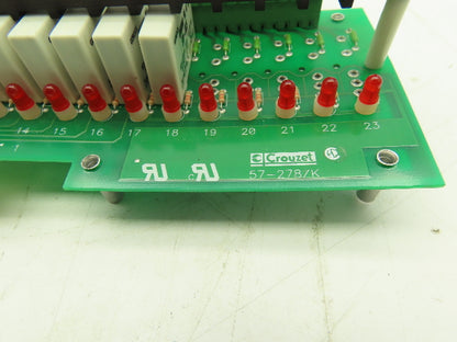 Crouzet Gordos PB-24SM-B Digital I/O Relay Module 24-Slot Rack Board 57-278/K