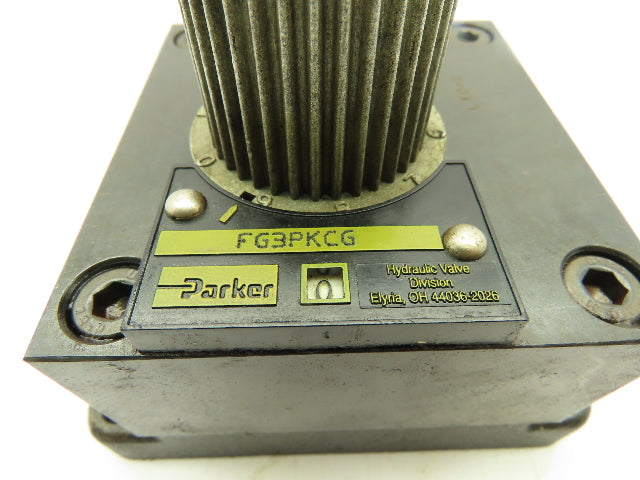 Parker FG3PKCG Hydraulic Flow Control Valve Base Mount 3/4 JIC