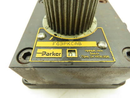 Parker FG3PKCAB Hydraulic Flow Control Valve Base Mount 3/4 JIC