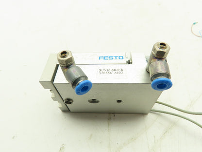 FESTO SLT-10-30-P-A Pneumatic Mini Slide Guide Cylinder 10mm Piston 30mm Stroke