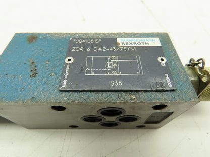Rexroth ZDR6DA2-43/75Y Hydraulic Pressure Reducing Valve Lot Of 2