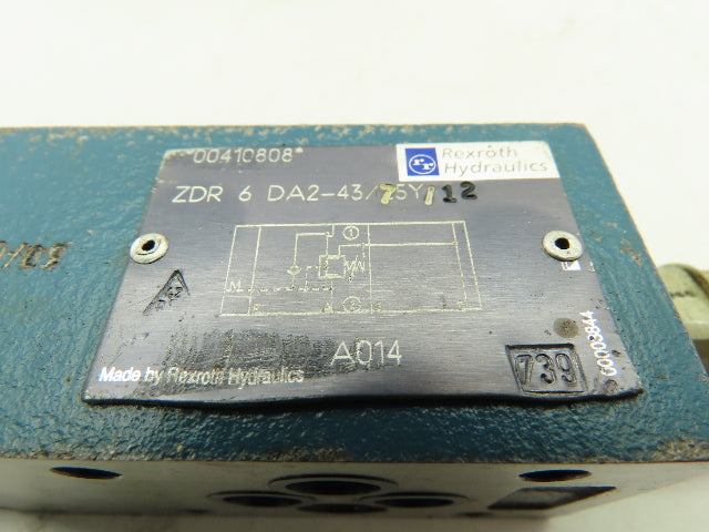 Rexroth ZDR 6 DA2-43/75Y/12 Hydraulic Pressure Reducing Valve