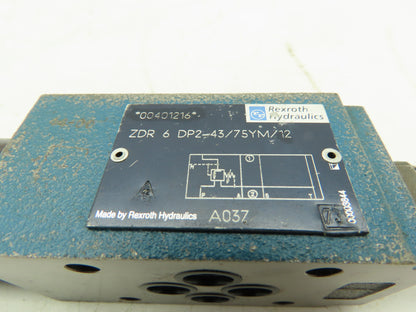 Rexroth ZDR 6 DP2-43/75YM/12 Hydraulic Pressure Reducing Valve