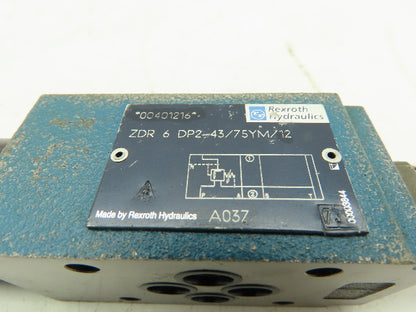 Rexroth ZDR 6 DP2-43/75YM/12 Hydraulic Pressure Reducing Valve