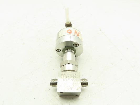 Parker 4Z A-P4K-11AO-SS Stainless Pneumatic Bellows Shut-Off Valve NO 1/4" Ports